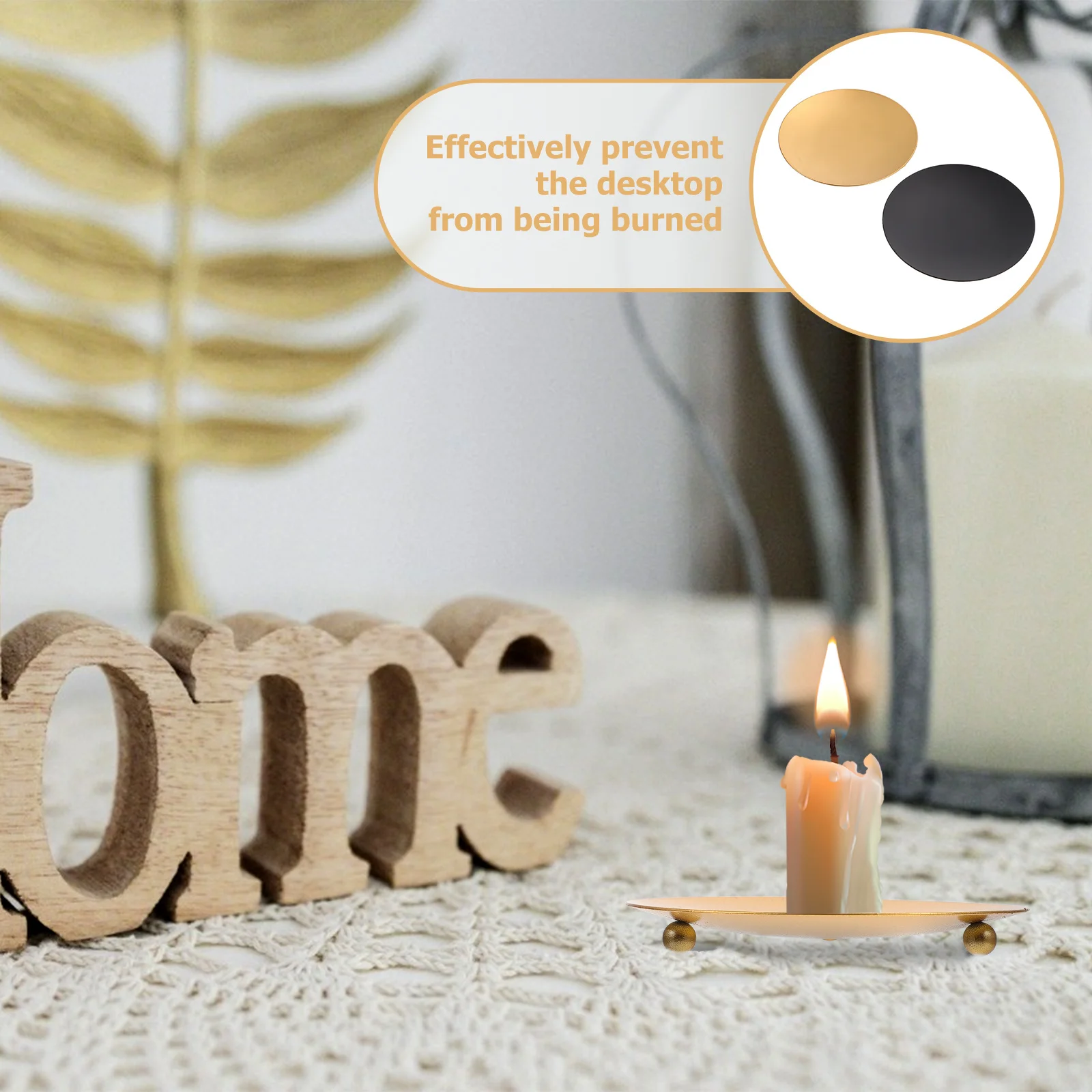 

2Pcs Iron Candleholder Plates Modern Stylish Candlesticks Wedding Tabletop Decor Romantic Party Home Wedding Candlestick