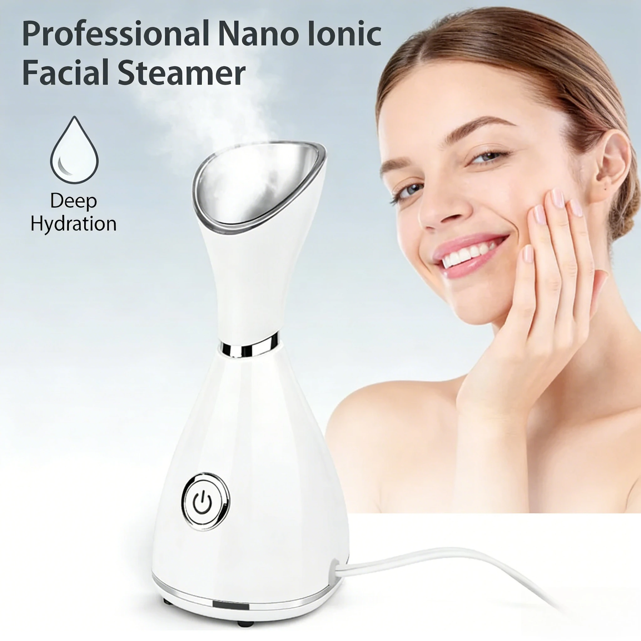 

Усовершенствованный портативный нано-ионный увлажнитель для лица 50 мл с горячим паром, 8 минут работы, одноразовый, для путешествий и домашнего использования, долговечный