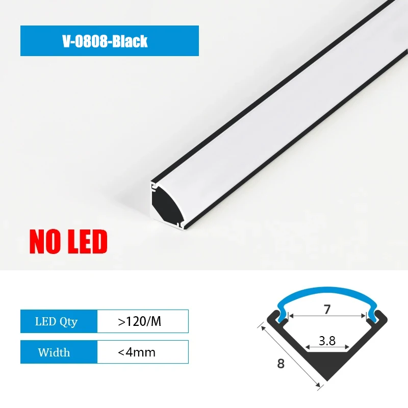 ksdligh 45-Grad-V-Aluminiumprofile, LED-Kanal-Diffusor, Deckenplatte, Eckdekoration, Linie, Lampe, Bar, Zuhause, Raum, Atmosphäre, Beleuchtung 4