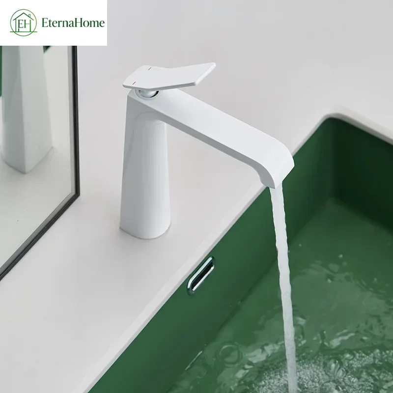 Basin Faucets Gun Grey/Black/Chrome/Gold/White/Green Hot & Cold Water Mixer Basin Sink Copper Tap Bathroom Washbasin Accessories