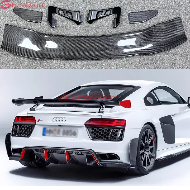 R8 GT Style Carbon Fiber Auto Car Rear Trunk Spoiler Wing for Audi R8 GT Wing 2017 2018 2019 2020