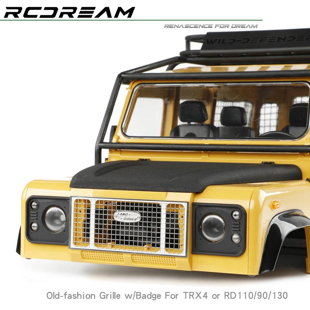 KXRC Metal Retro Front Face Grille Decorate for 1/10 RC Crawler Car Traxxas TRX4 Defender RCDream RD110/90/130 Upgrade Parts