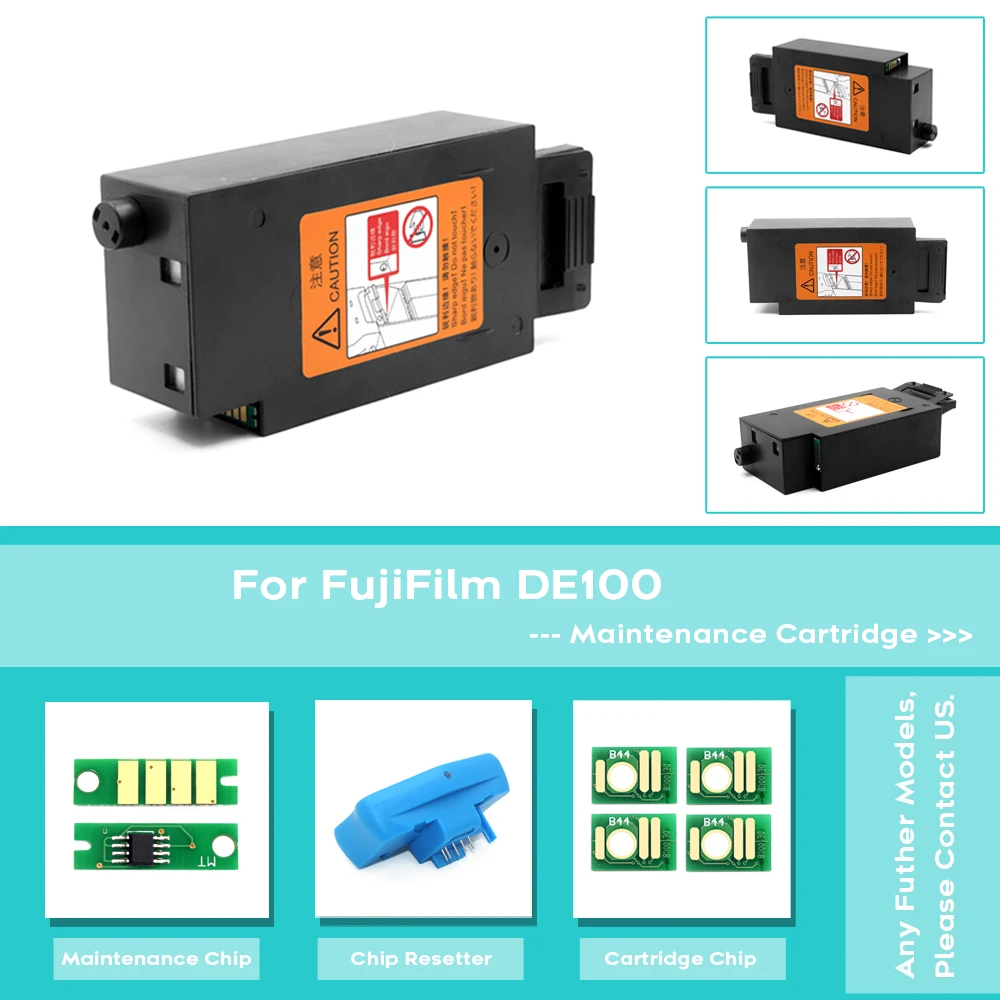 DE100 For Fuji FILM Fujifilm DE 100 DE-100 Printer New Compatible Maintenance Waste Ink Box With Chip