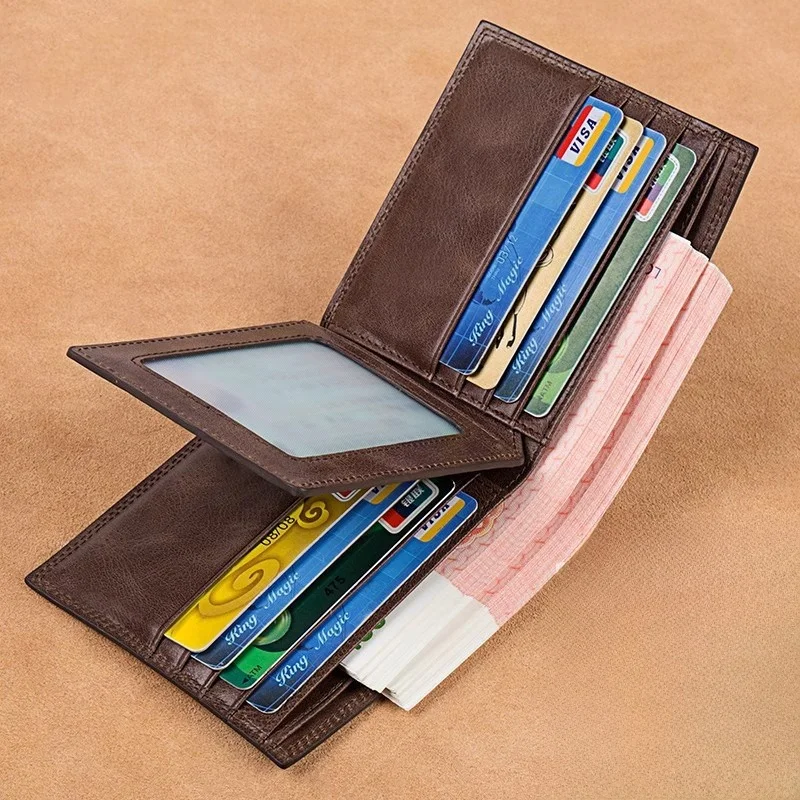 men's-short-wallet-2024-new-leather-texture-multi-function-driver's-license-card-holder-integrated-men's-leather-clip-money-clip