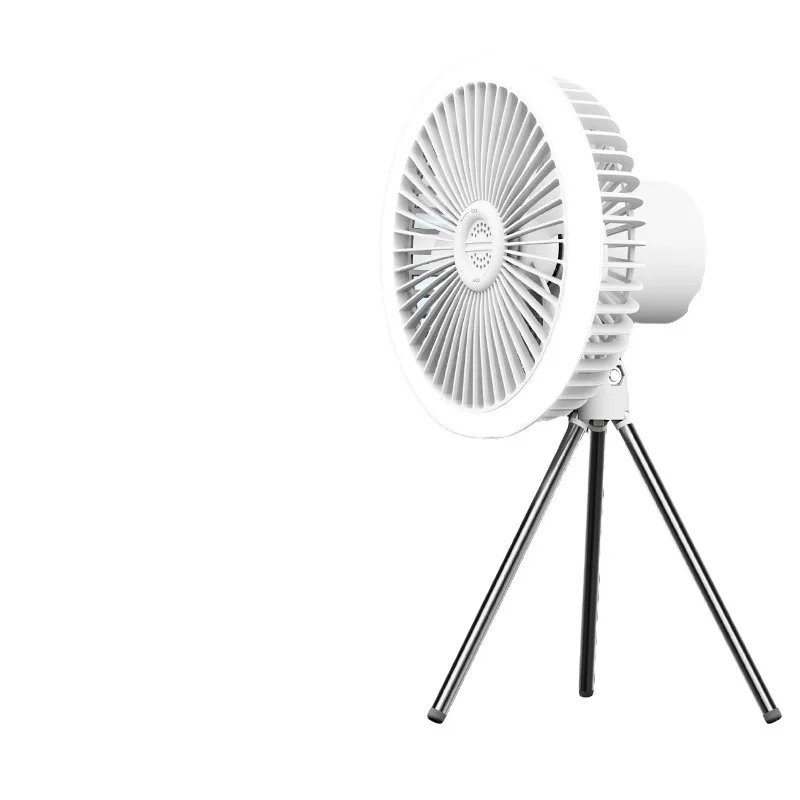 Ventilatore da campeggio all'aperto tenda portatile ventilatore da soffitto luce ricarica USB appeso campeggio treppiede illuminazione esterna raffreddamento condizionatore d'aria