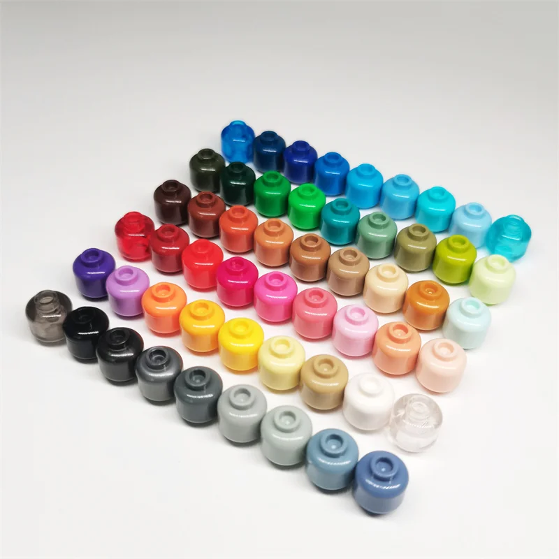 100pcs DIY MOC For 3626 Building Block Parts For Body Part Head (Plain) - Blocked Open Stud