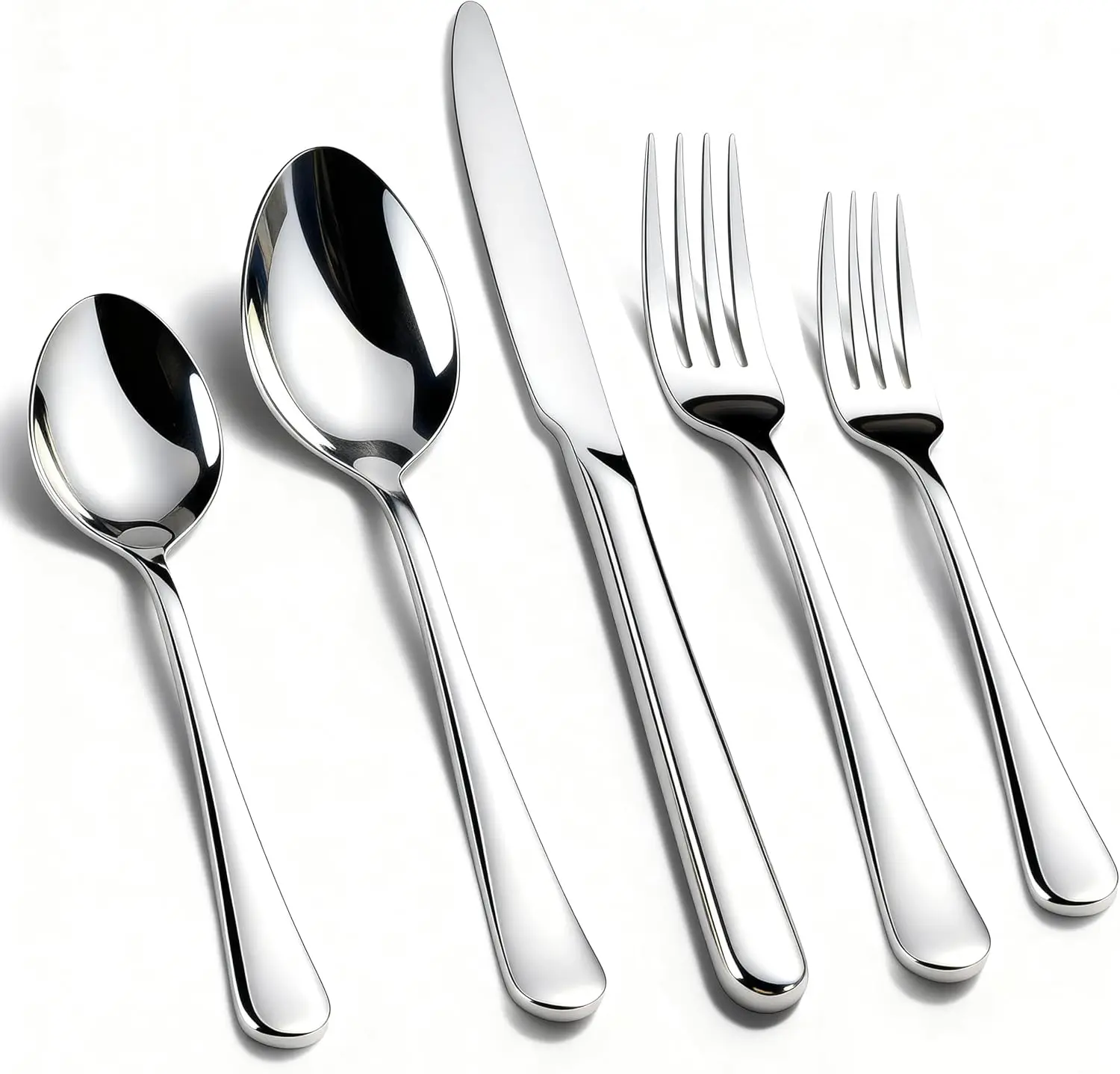 

40 Pack Silverware Set for 8, Balanced Weight Stainless Steel Flatware Set, Mirror Polished Spoons And Forks Knife Set,
