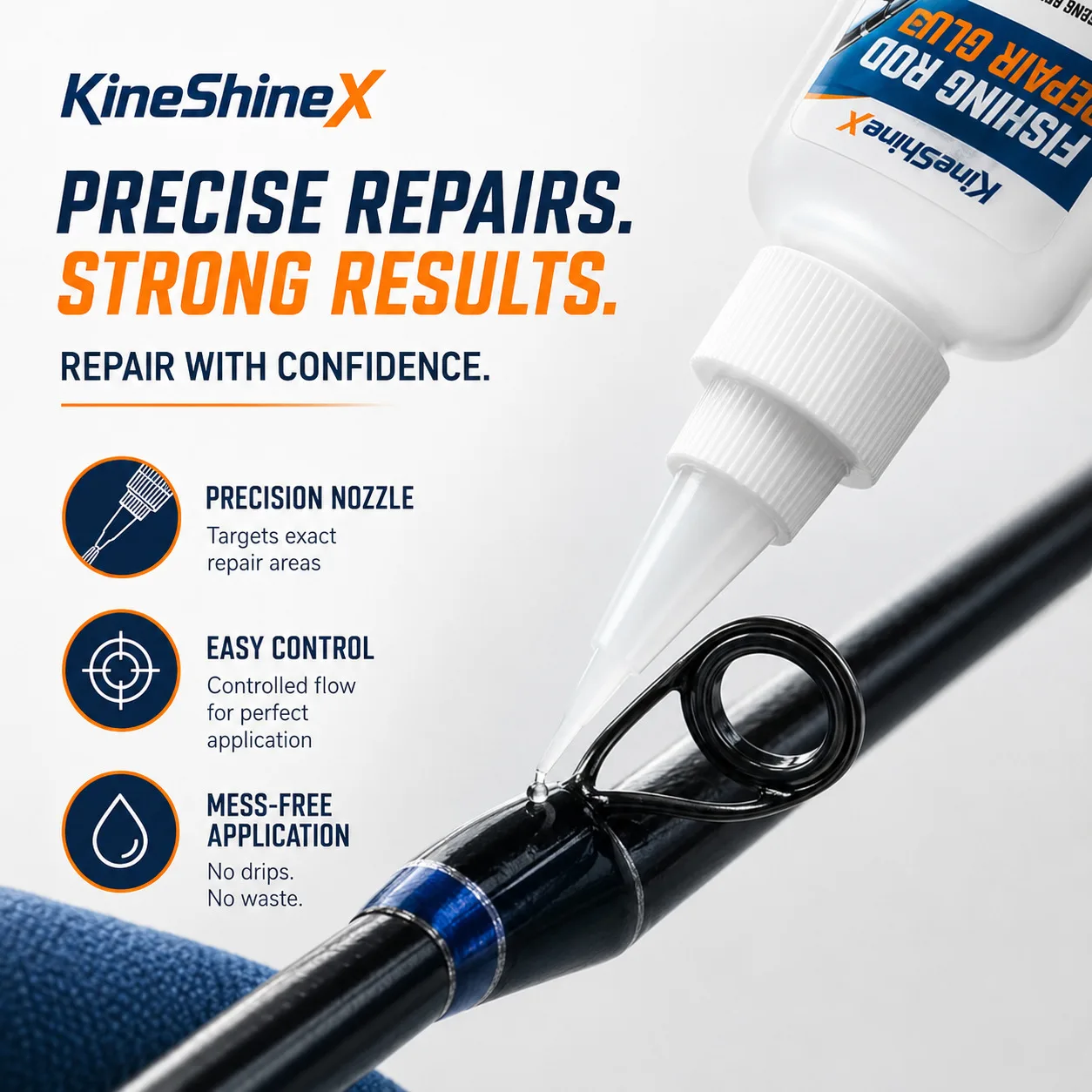 Fishing Rod Repair Glue 25ml – Strong Bond for Rod Tip, Guide Ring, Crack & Wrap Repair, Waterproof, Fast Cure, Precision Nozzle view 5