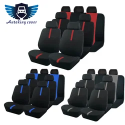 AUTOKING 2/5/7 Seat Covers for Car Universal Size Sporty Design Polyester Car Seat Covers Fit for Most Car Suv Truck Van