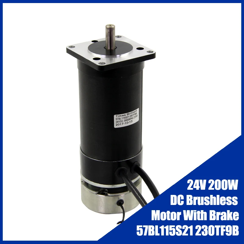 

BLDC 57mm DC Brushless Motor With Brake 24V 200W 3000 rpm High Torque 57BL115S21 230TF9B