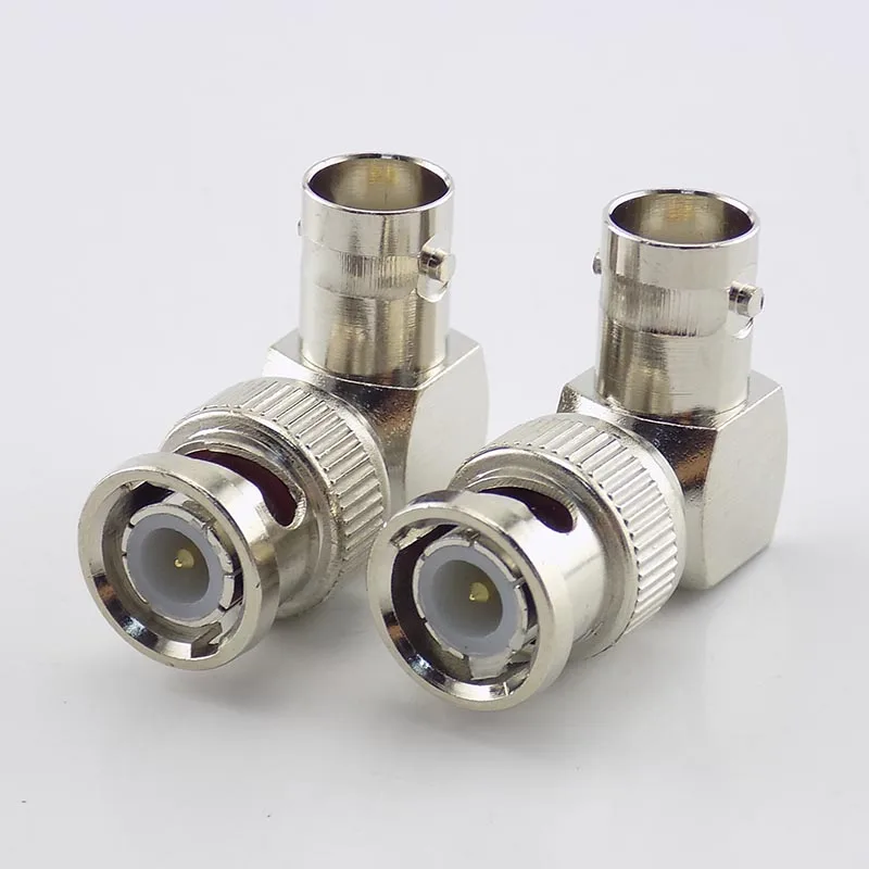 2 Stück BNC-Stecker adapter L-förmig rechtwinklig zu BNC-Buchsen adapter für CCTV-Sicherheits video überwachungs system