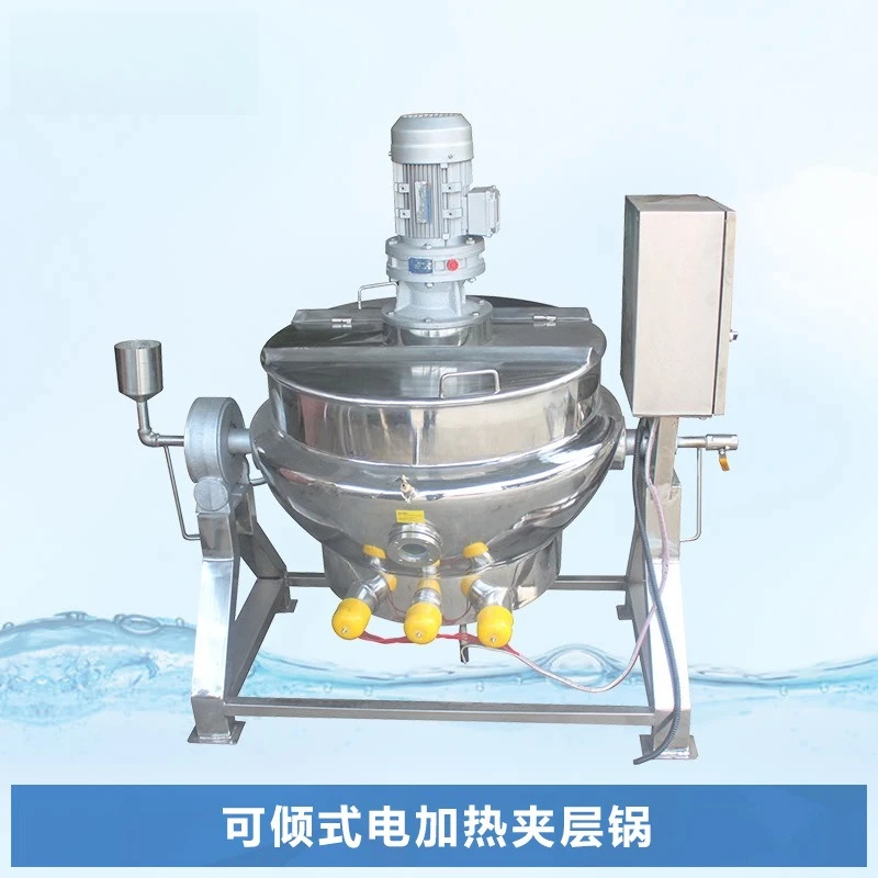 Stainless steel with tilting electric heating stirring marinade sandwich pot planetary wok cooking machine cooking pot