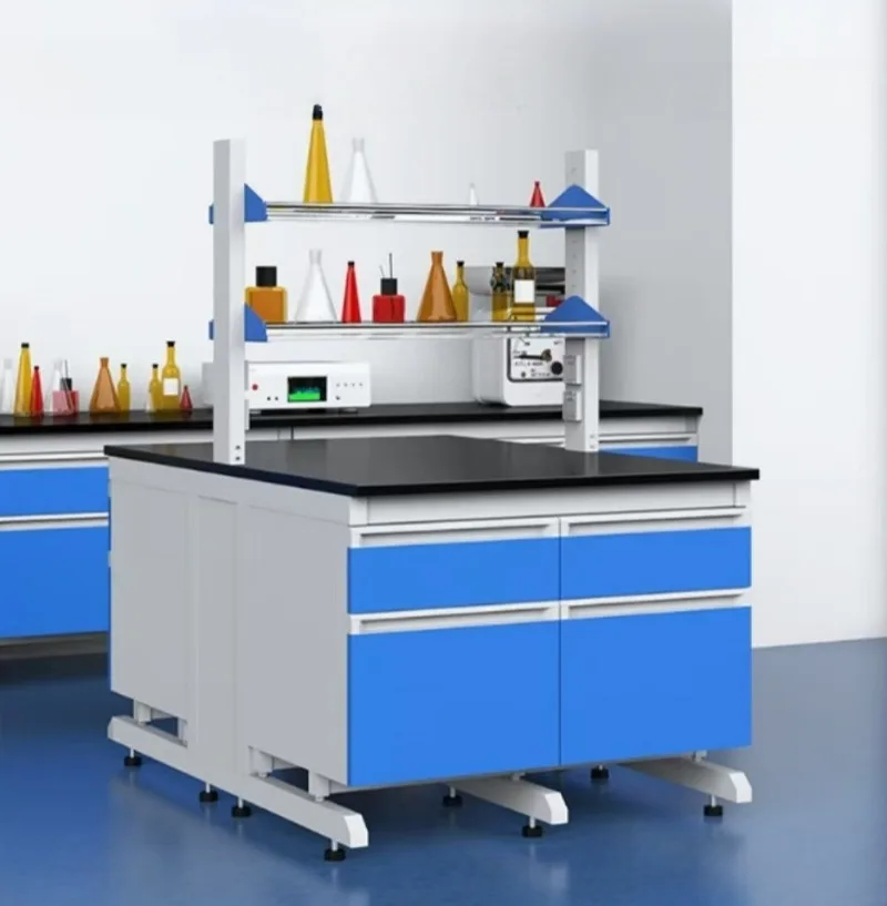 Steel and wood experimental bench, laboratory side bench, spot workbench, student experimental table