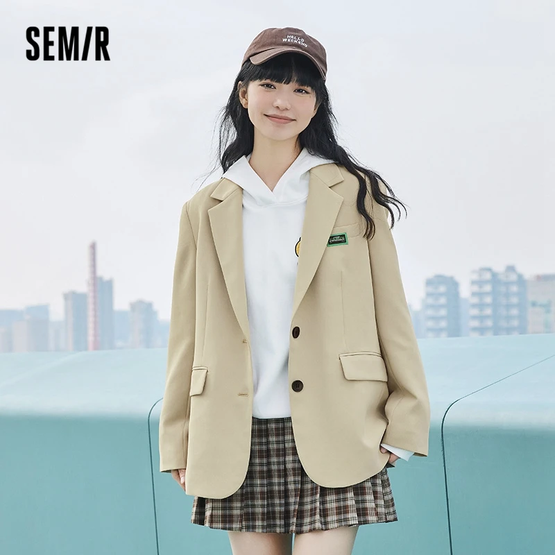 Semir 2023 Women Suit Spring New Trendy Cool Commuter Loose Jacket Versatile Casual Suit for Women