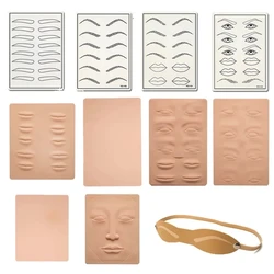 3D Face Tattoo Practice Silicone Fake Skins Practice 1pc Microblading Practice Skin for Face Eyebrows Lips for Tattoo Beginners