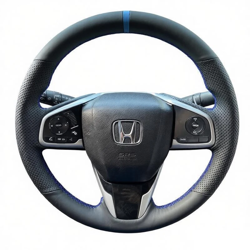 

Индивидуальный чехол на руль из микрофибры ручной работы с оплеткой для Honda Civic 10-го поколения ‌ CRV CR-V 2017-2021 Нескользящие коврики