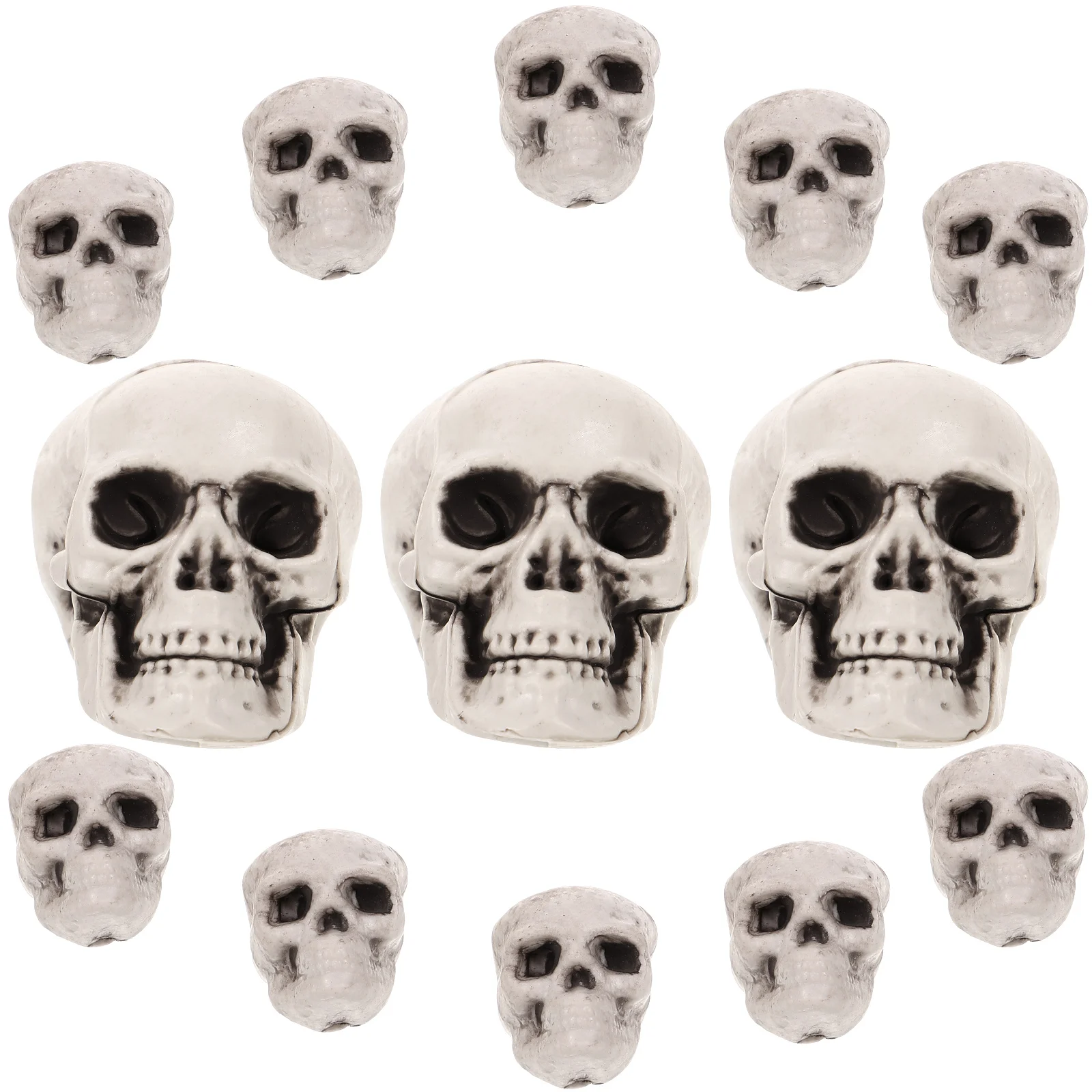 13 Pcs Fish Tank Halloween Skull Decoration Resin Hideout Statue 9cm 3pcs 10cm 10pcs Bottom Shrimp Play Props Safe Water Quality