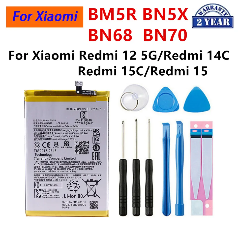 UVR Battery for Xiaomi Redmi 12 5G/14C/15C 15