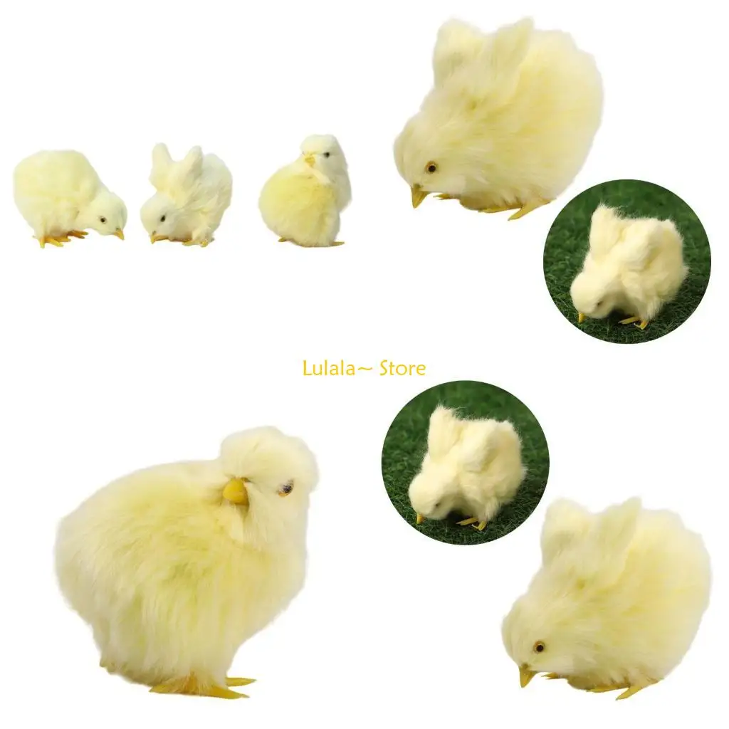 

Y4QA Easter Festival Realistic Chicken Animal Doll Early Education Kid Party Favor