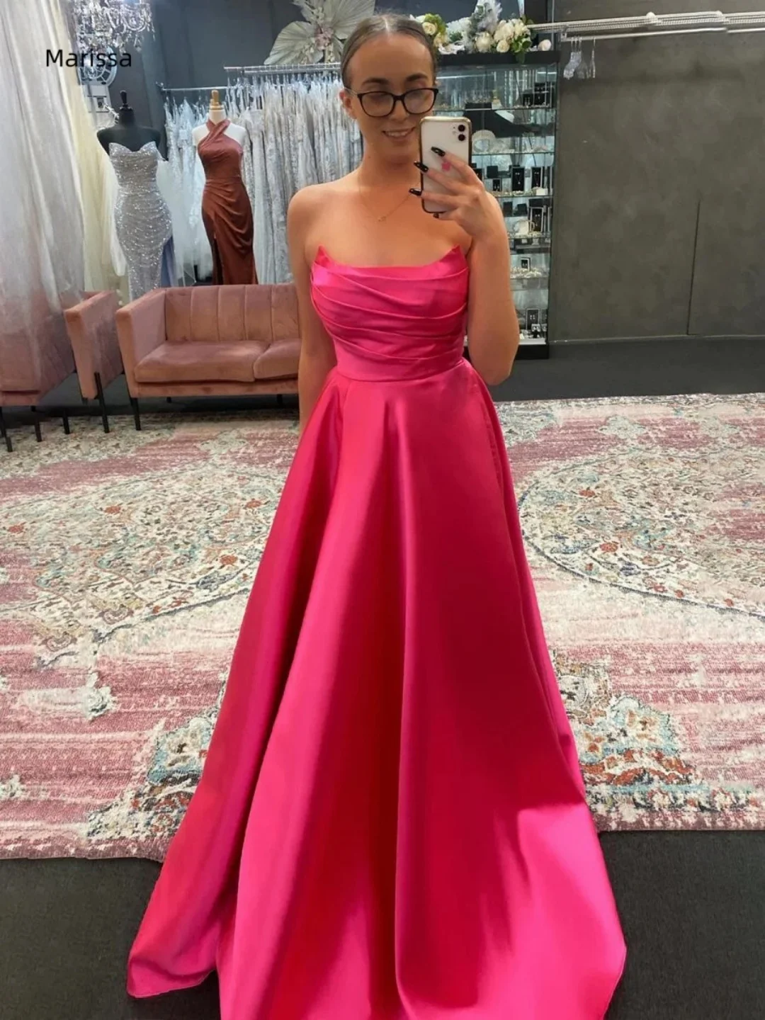 Marissa vestido de Gala hecho a medida línea A lujoso vestidos de noche para mujer elegante vestido de fiesta de boda vestido de baile con hombros descubiertos