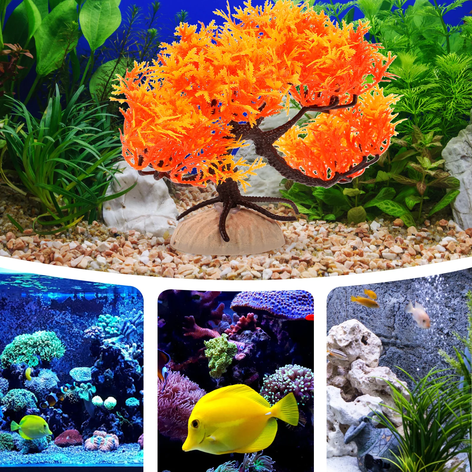 

Simulation Welcome Pine Artificial Plant Lifelike Decor Aquarium Fish Tank Plants Plastic Realistic Large Tall