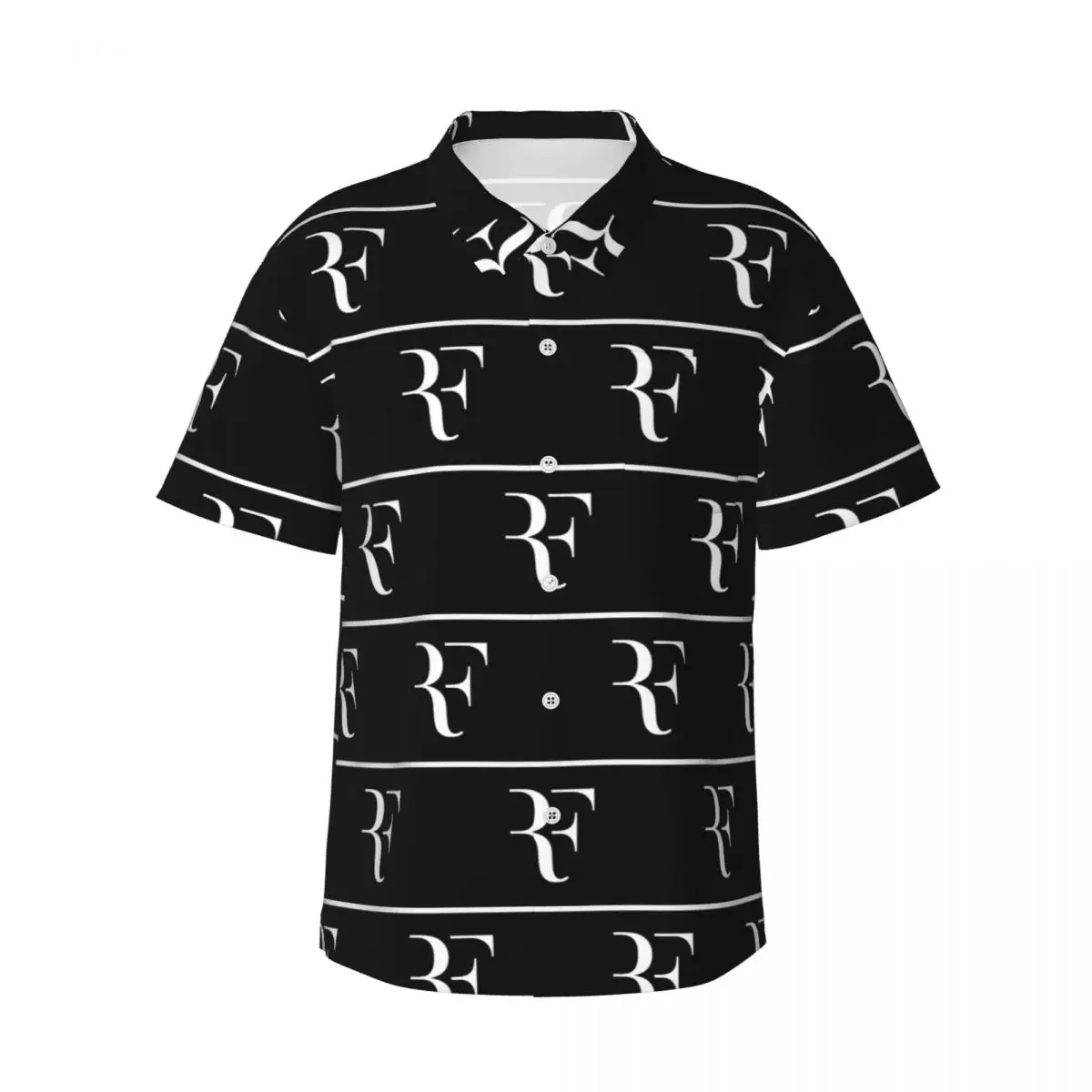 

Roger Federer Men's Shirts Hawaiian Short Sleeve Shirt Funny Lapel Tops for Summer Beach