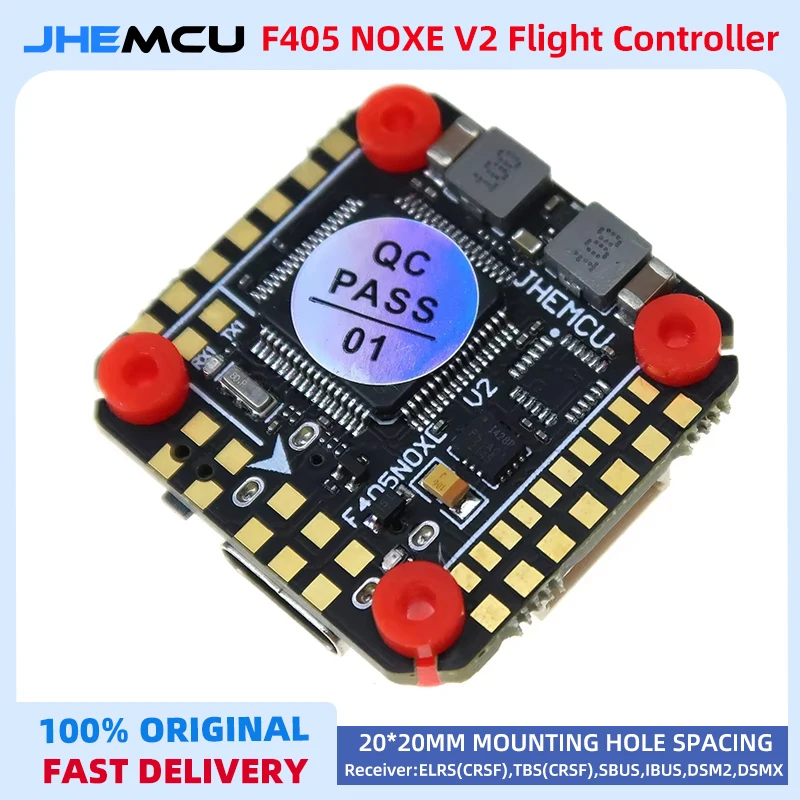 JHEMCU F405 NOXE V2 Flight Controller Baro OSD 16MB BlackBox 5V 10V Dual BEC 20X20mm 3-6S LIPO for FPV Freestyle Drone DIY Parts