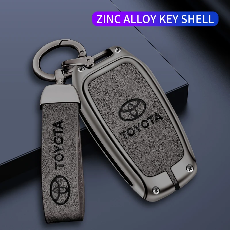 Car Key Case Cover Shell For Toyota Land Cruiser 200 Prado Crown Yaris Cross Hilux Innova Fortuner Camry Alphard PREVIA Vellfire