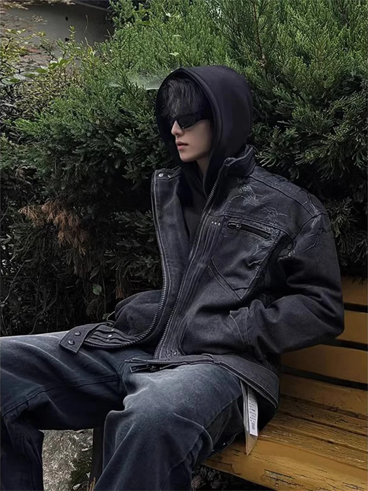 

Мужская джинсовая куртка Bla Denim: модная, высококачественная, в американском винтажном стиле, свободного кроя, для весны и осени