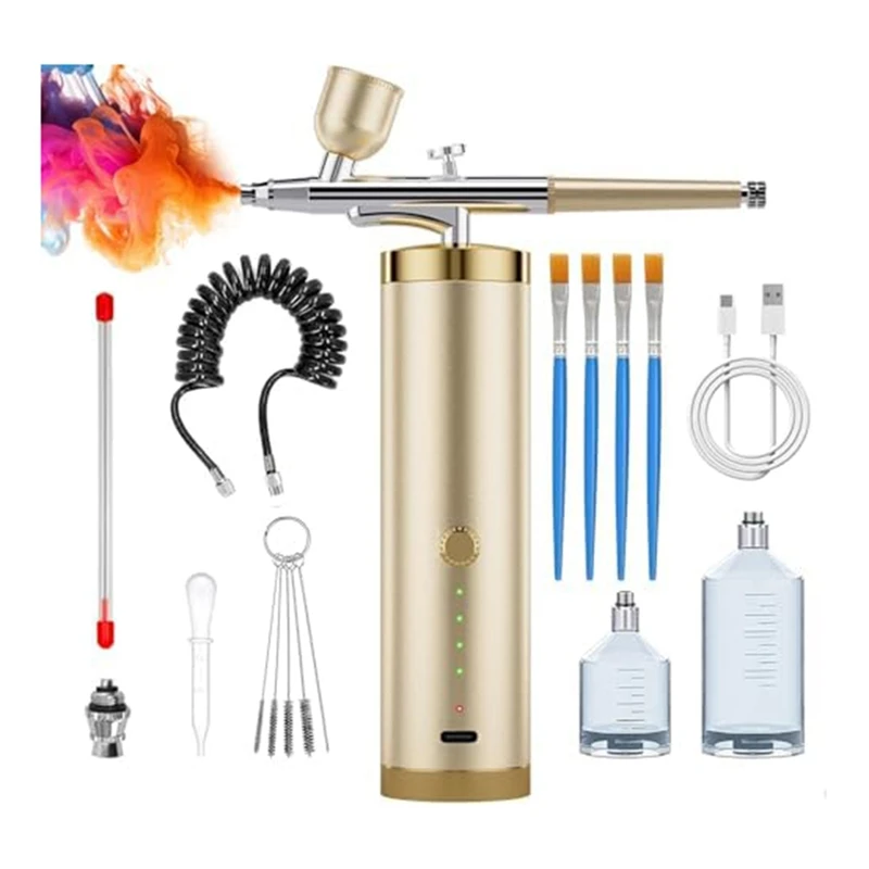 New Airbrush Set Portable Airbrush With Compressor Handheld Airbrush Set Ideal For Complex Tasks Such As Tattoos/Manicures