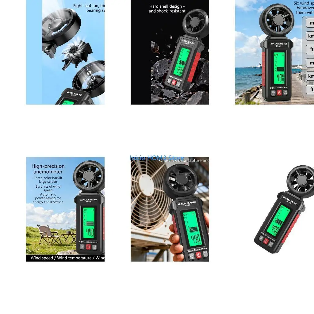 A5YD Portable Digital Anemometer Gauge High Accuracy Measurement No Battery Included