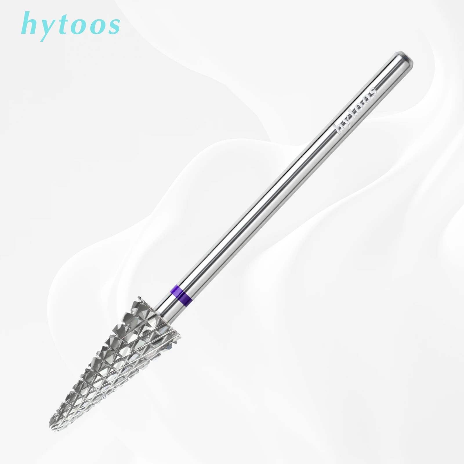 HYTOOS-brocas de carburo cónico para uñas, accesorios de taladro eléctrico profesional de corte cruzado para eliminación de esmalte de Gel, herramienta artística para uñas