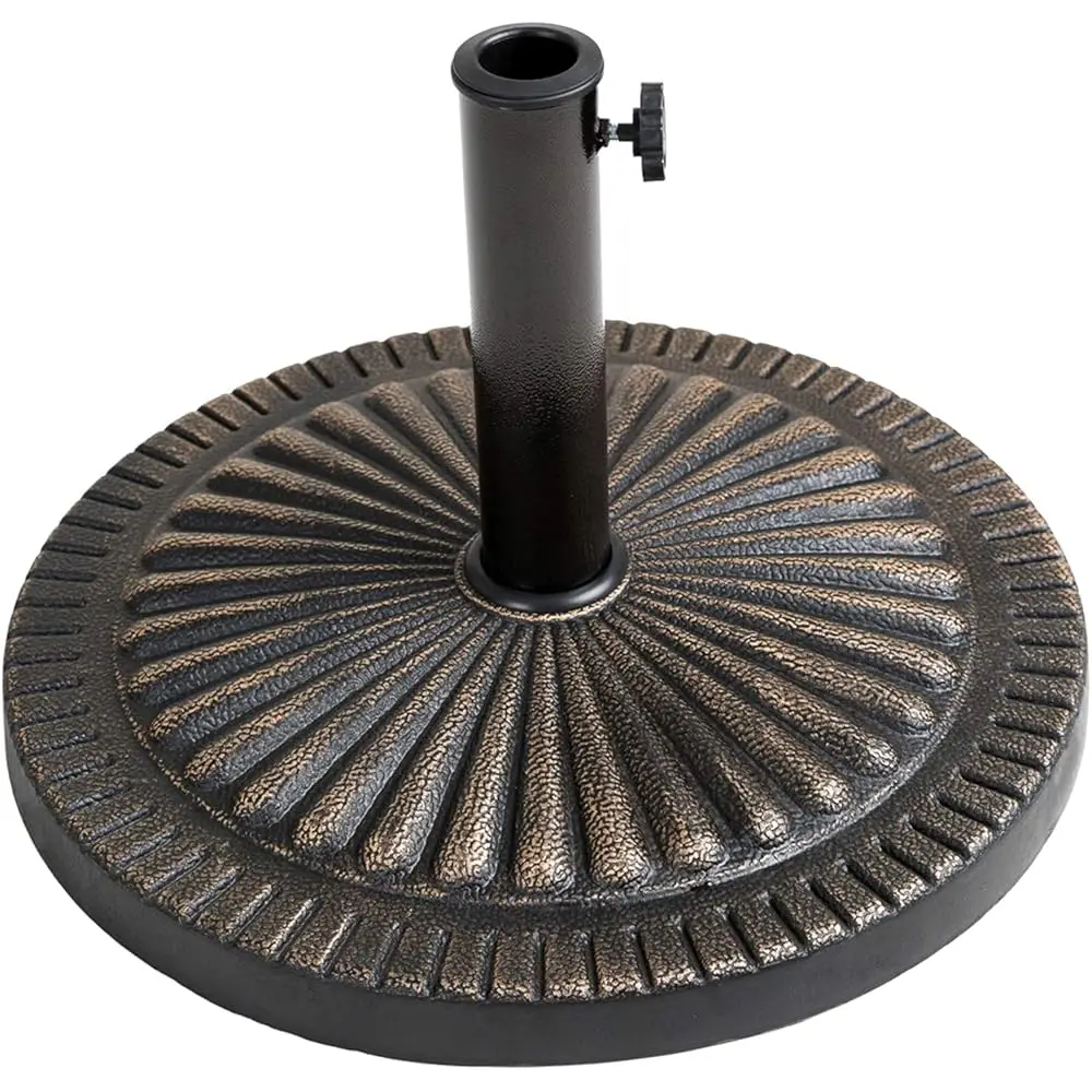 

31 Lb Heavy Duty Round Base Stand For Patio Outdoor Market Table Umbrella, Bronze