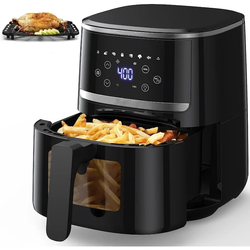 

Air Fryer Oven 5 Qt Large Oil Free Touch Screen 1500W Mini Oven Combo with 7 Accessories, One-Touch Digital Controls, Timer