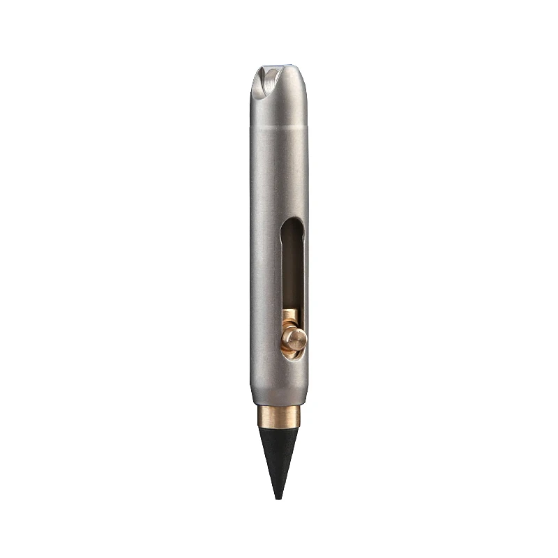 2 IN 1 MINI Ballpoint Pen Stainless Steel Eternal Pencil Erasable Pencil Portable Key Pendant Pocket Pen Emergency Writing