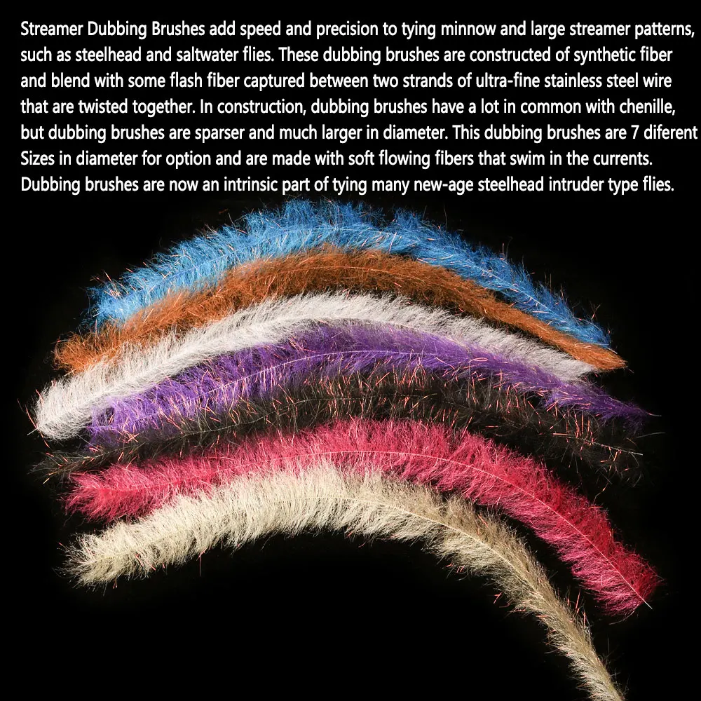 Bimoo Streamer Flash Cepillo Dubbing – Atado moscas predation agua salada - imagen 4