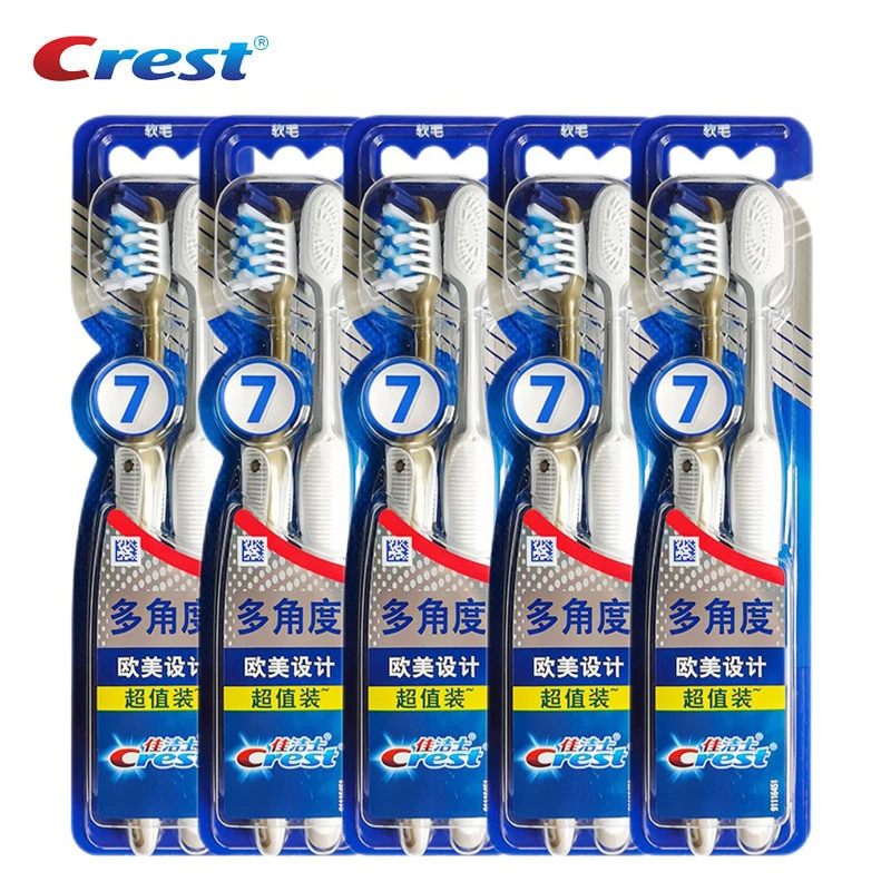 Crest Toothbrush Soft Bristles Full Excellent 7-Effect Manual Toothbrush Remove up to 99% Plaque Stain Teeth Massage And Clean