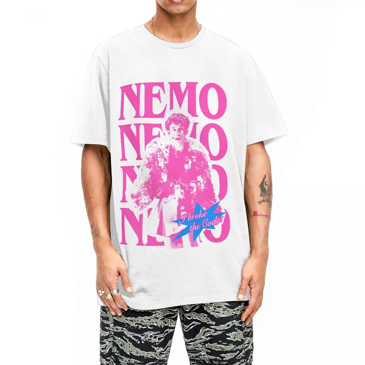 Nemo The Code Winner Eurovisions 2024 Switzerland Merch T-Shirt for Men Women Awesome 100% Cotton Classic Tee