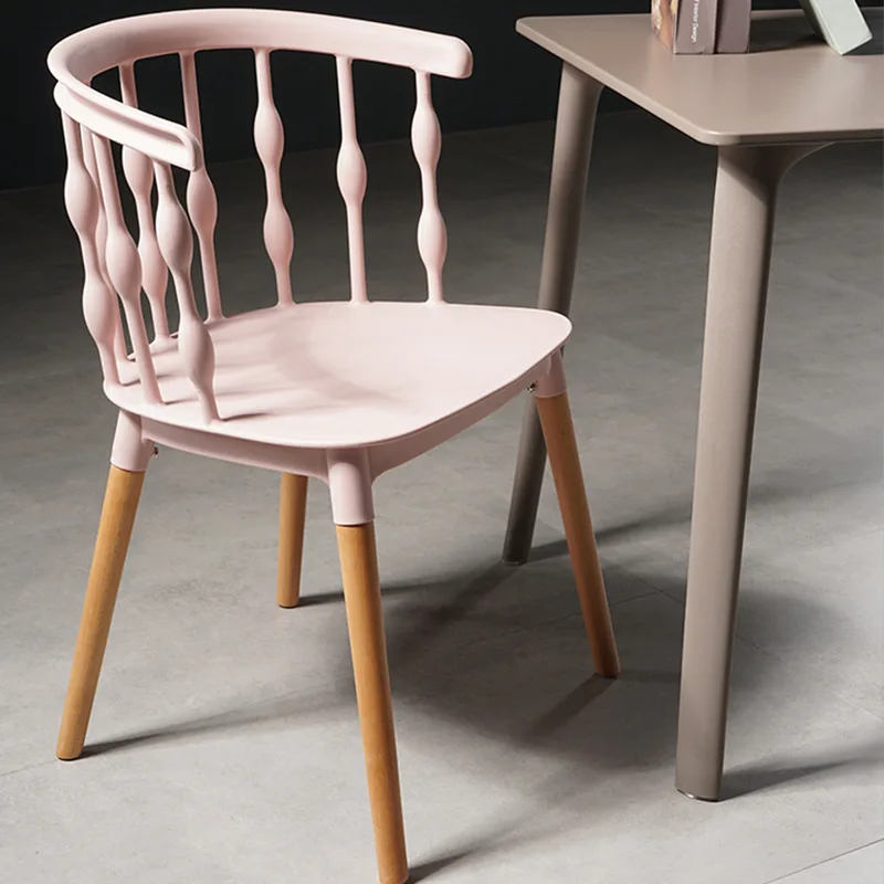 Pink online celebrity Nordic stool home backrest dining table chair dressing stool Modern minimalist tea shop reception dining c