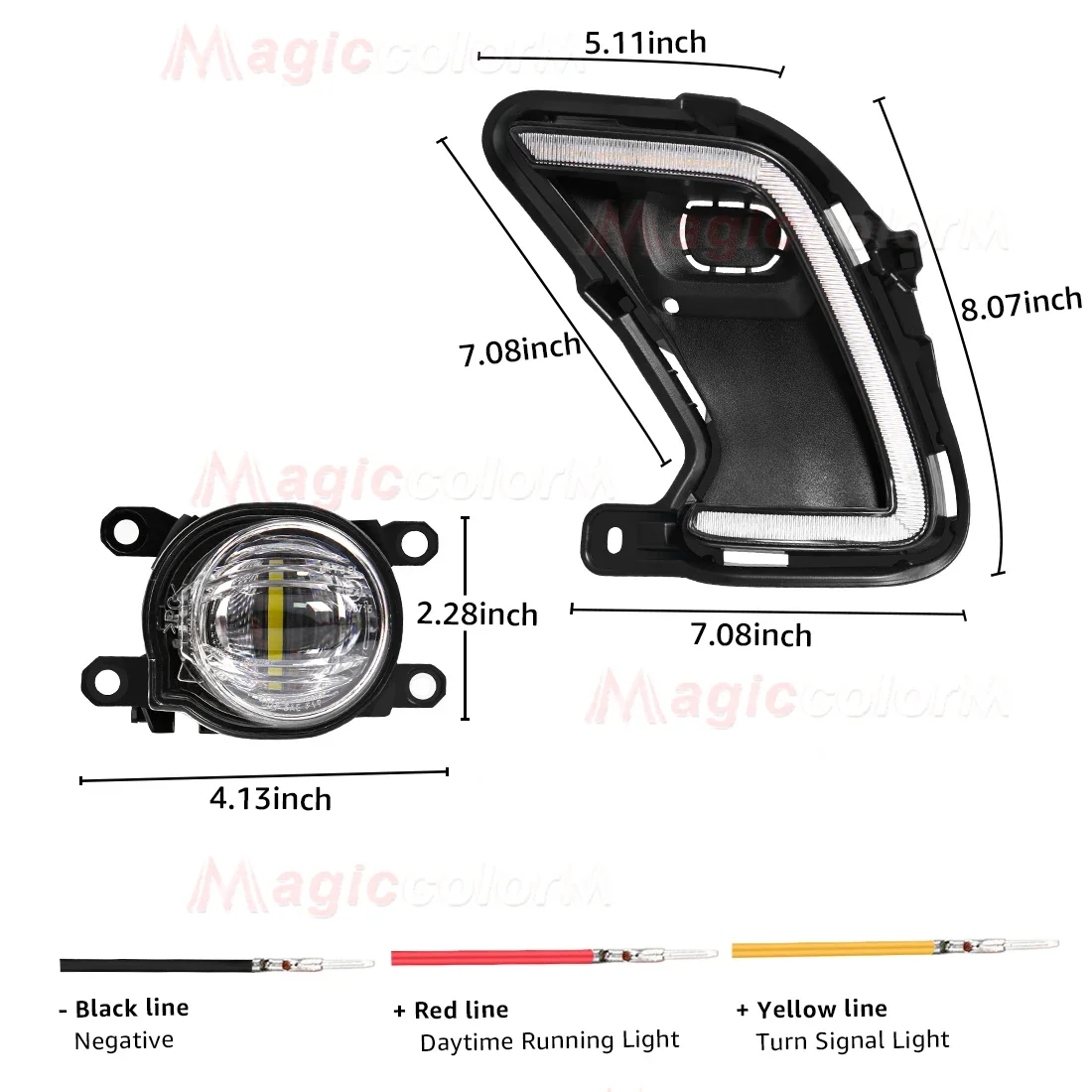For Toyota Grand Highlander 2024 2025 LED Daytime Running Lights DRL LED Fog Lamps Front Bumper Headlights Turn Signal Daylights