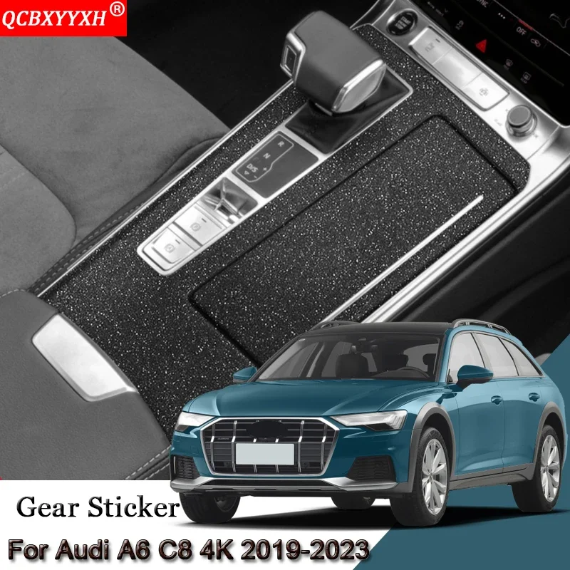 

Car Interior Sticker For Audi A6 C8 4K 2019-2023 Car Gear Panel Sticker Gear Box Protective Film Carbon Fiber Black Accessories