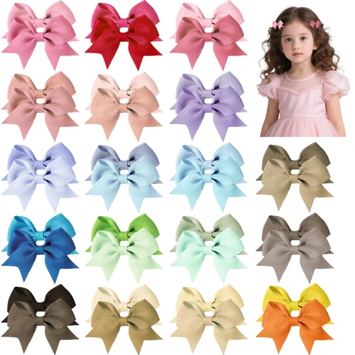 Imagen 2 del producto 10 unids/tarjeta cinta de grogrén lazos pinzas para el cabello para niñas pequeñas lazos de cola horquillas accesorios para el cabello para niños
