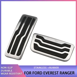 Stainless Steel Car Pedals Accelerator Fuel Gas Brake Pedal Cover for Ford Everest Ranger 2015-2019 2020 2021 MT AT Accessories
