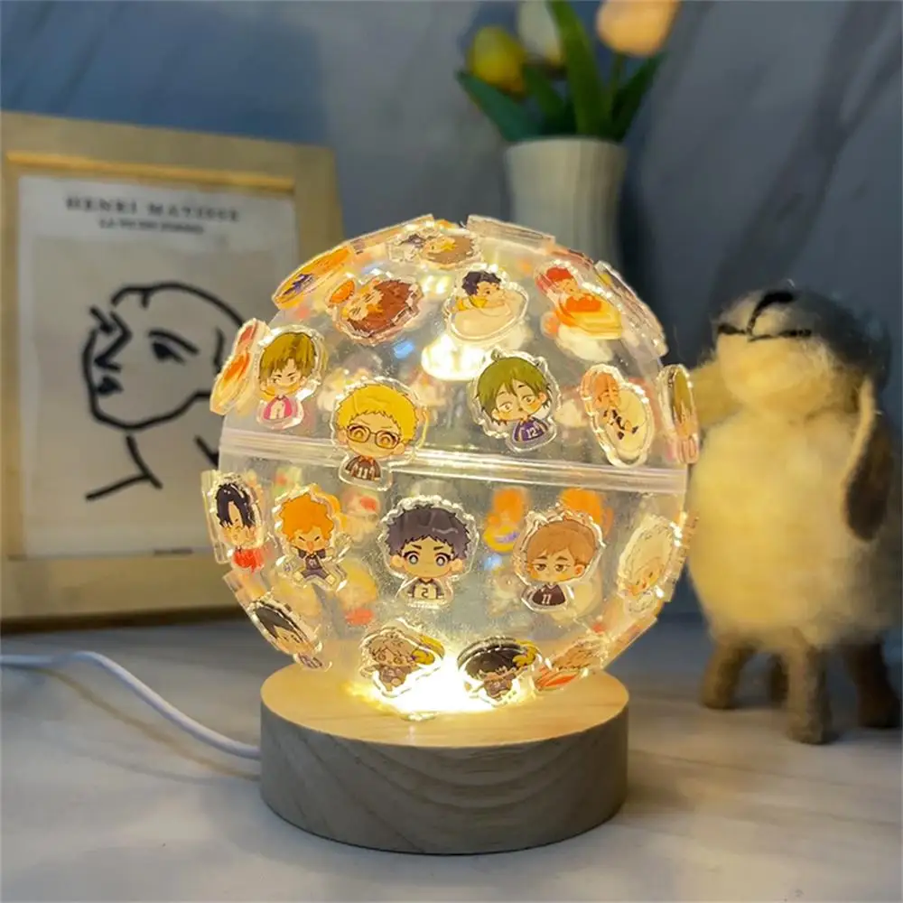 Table Night Light Volleyball Boys Acrylic Patch Handmade Night Lamp DIY Ball Lamps Comics Desk Light Home Ornaments Decor Gifts