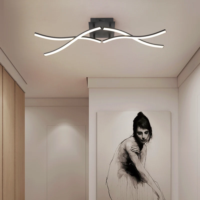 Modern 360° Rotatable LED Ceiling Light Tricolor Dimmable Shape Minimalist Design for Ceiling Chandelier Living Room Home Light