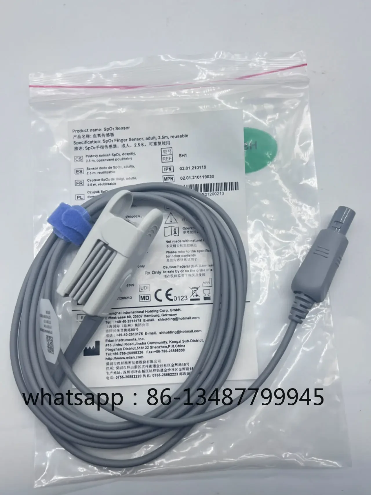 

5pcs Sp O2 Sen sor REF:SH1,IPN:02.01.210119,2.5m,6pin for Edan IM80 (New,Original)