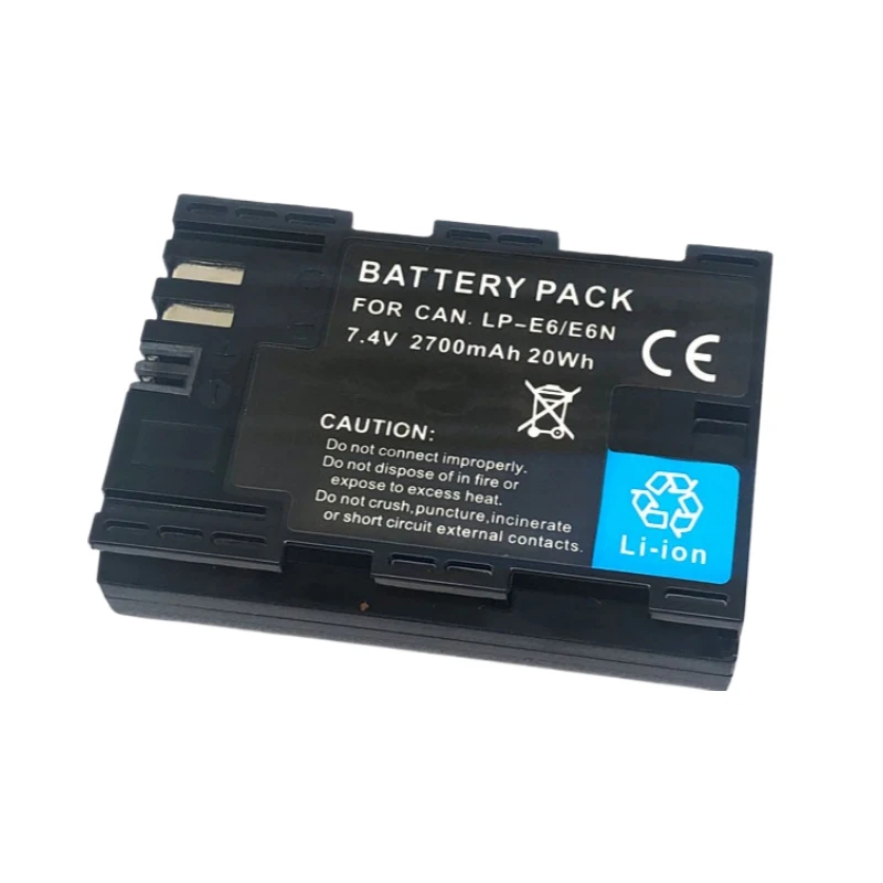 High Quality LP-E6 LP-E6N 7.4V 2700mAh Camera Battery + Charger For Canon EOS 5DS R 5D Mark II 5D Mark III 6D 7D 70D 80D New