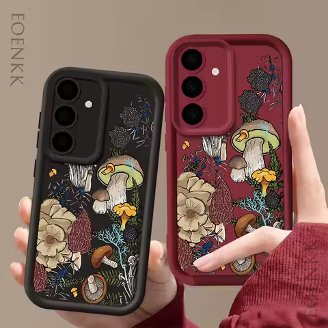 Colorful Mushroom Silicone Phone Case For Samsung Galaxy S25 S22 S21 S23 S20 S24 Ultra FE A35 15 A25 A55 Note 20 Plus 5G Cover