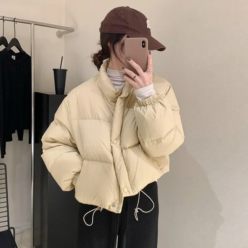 

Girl Winter Coat Cotton-Padded Jacket Fleece-Lined Down Jacket Thicken Puffer Jacket Keep Warm Short Tops Fashion Puffer Jacket