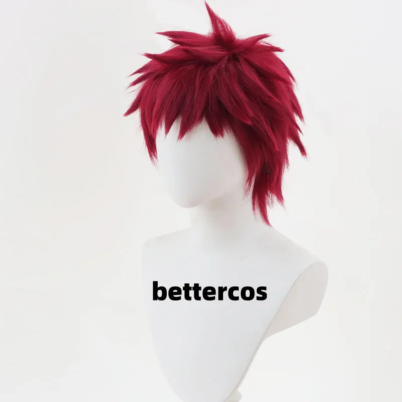 Parrucca Cosplay Gaara parrucca corta da uomo rossa scura Cosplay parrucca Cosplay Anime parrucche sintetiche resistenti al calore